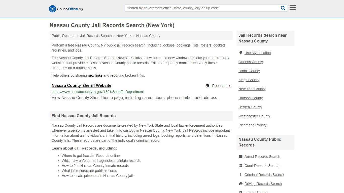 Nassau County Jail Records Search (New York) - County Office